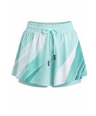 Aqua & White Pickleball Shorts – Team Performance Sportswear, Wholesale Bulk, Low MOQ