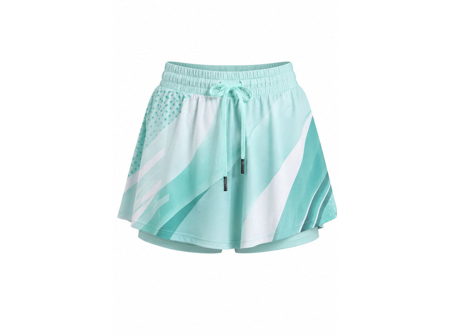 Aqua & White Pickleball Shorts – Team Performance Sportswear, Wholesale Bulk, Low MOQ design preview