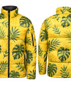 Tropical Leaf-Print Sublimated Puffer Jacket – Yellow and Green | B2B Low MOQ