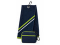 Custom Golf Towel | Wholesale Tri-Fold Golf Towel with Carabiner Clip | Navy White Lime Green | Apparels Bridge