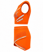 Custom Orange Competition Cheer Uniform – Sleeveless Crop Top & Skirt Set