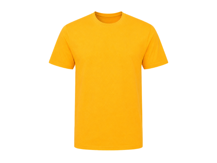Crew Neck Work T-Shirt – Wholesale Staff Uniform Top with Low MOQ in Yellow front design preview