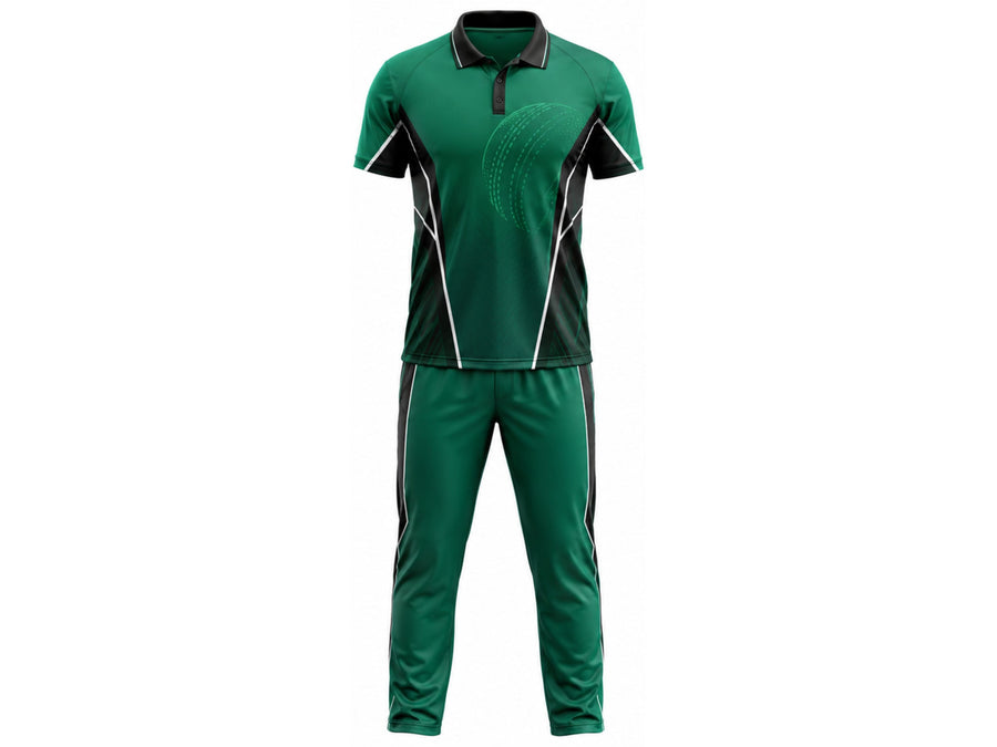 Custom Green Cricket Kit with Trouser – Sublimated Wholesale Team Uniform Set Apparels Bridge design preview