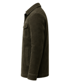 Custom Leather Olive Green Hunting Shirt Jacket B2B