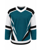 Custom Practice Ice Hockey Jersey – Teal Black White Sublimated Team Jersey for Wholesale Orders