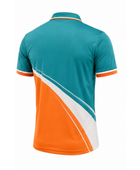 Men’s Teal & Orange Golf Polo – Performance Athletic Shirt