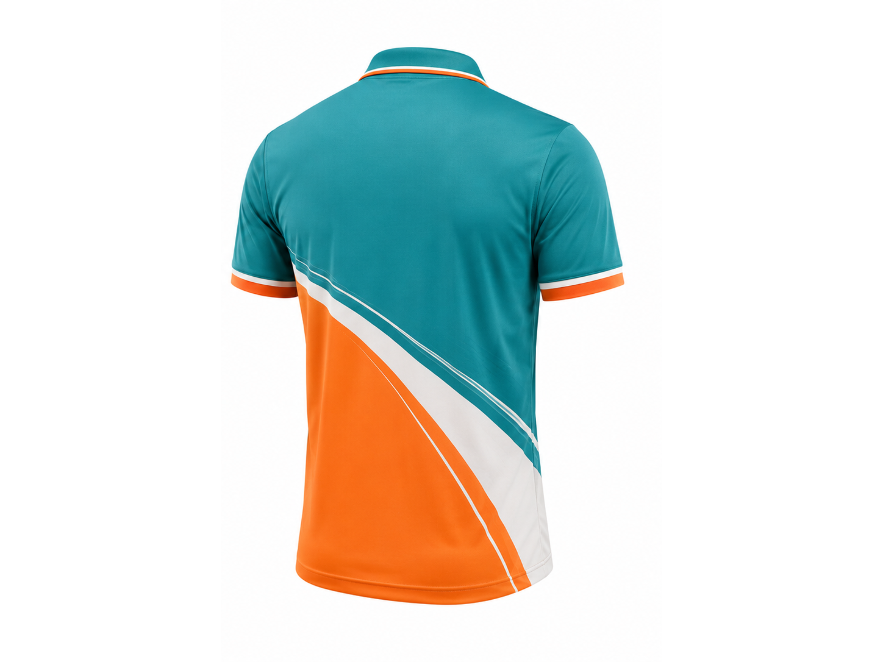 Men’s Teal & Orange Golf Polo – Performance Athletic Shirt