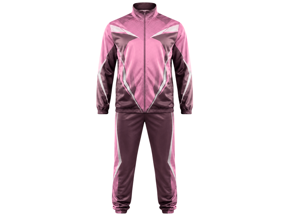 Custom Wrestling Warm-Up Set | Wholesale Wrestling Team Jacket and Pants  Pink White | Apparels Bridge front design preview