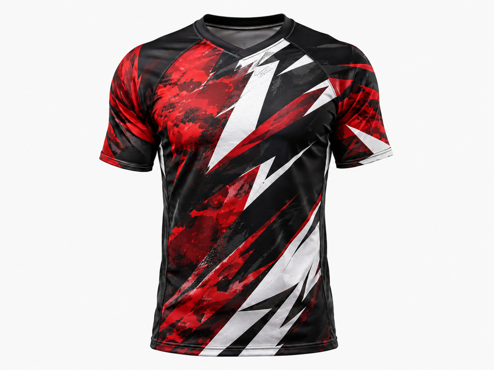 B2B Combat Jersey Red & Black Team Uniform Low MOQ front design preview