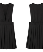 School V-Neck Pleated Jumper Black | B2B Low MOQ Wholesale Manufacturer