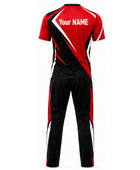 Custom Fitness Training Uniform Set | Wholesale Gym Lifestyle Jersey and Pants Set | Red Black White | Apparels Bridge