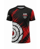Custom Axe Throwing Tournament Shirt – Black Red Team Jersey
