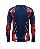 Custom Navy Red Soccer Tournament Shirt | Wholesale Long Sleeve Event Apparel