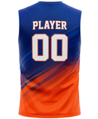 Custom Blue Orange Flag Football Practice Jersey – Sleeveless Team Jersey