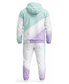 Custom Pickleball Warm-Up Set | Wholesale Pickleball Team Hooded Jacket and Pants | Mint Green Lavender White | Apparels Bridge