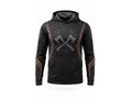 Custom Black Orange Sublimated Axe Throwing Pullover Hoodie – Team Apparel