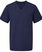 Short Sleeve V-Neck Hospitality Tunic Navy | B2B Low MOQ Hospitality Workwear Manufacturer