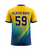 Custom Yellow Cricket Shirt Sublimated Short Sleeve Team Jersey for Clubs