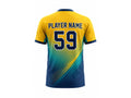 Custom Yellow Cricket Shirt Sublimated Short Sleeve Team Jersey for Clubs