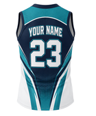 Custom Navy Teal Baseball Vest | Wholesale Sleeveless Team Jersey for Bulk Orders