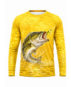 Custom Fishing UPF 50+ Long Sleeve Shirt | Wholesale Sun Protection Fishing Shirt | Yellow Bass | Apparels Bridge