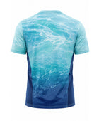 Custom Fishing Jersey – Blue Ocean Short-Sleeve, Wholesale, Low MOQ, Bulk Sportswear