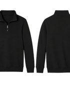 School Quarter Zip Fleece Sweatshirt Black | B2B Low MOQ Wholesale