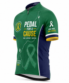 Custom Pedal for a Cause Cycling Jersey | Wholesale Charity Event Bike Jersey | Green Navy | Apparels Bridge