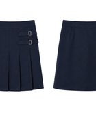 School Pleated Two-Tab Skirt Navy Blue | B2B Low MOQ Wholesale