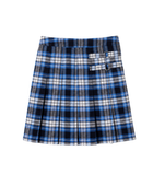 School Plaid Pleated Two-Tab Skort Blue Black | B2B Low MOQ Wholesale