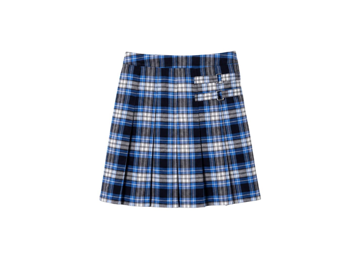 School Plaid Pleated Two-Tab Skort Blue Black | B2B Low MOQ Wholesale