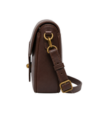 B2B Hunting Leather Cartridge Shoulder Bag Dark Chocolate Brown