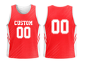 Custom Red White Reversible Lacrosse Pinnie – Wholesale Team Practice Jersey
