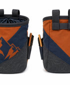 Climbing Chalk Bag – Custom Orange Navy Mountain Design Wholesale