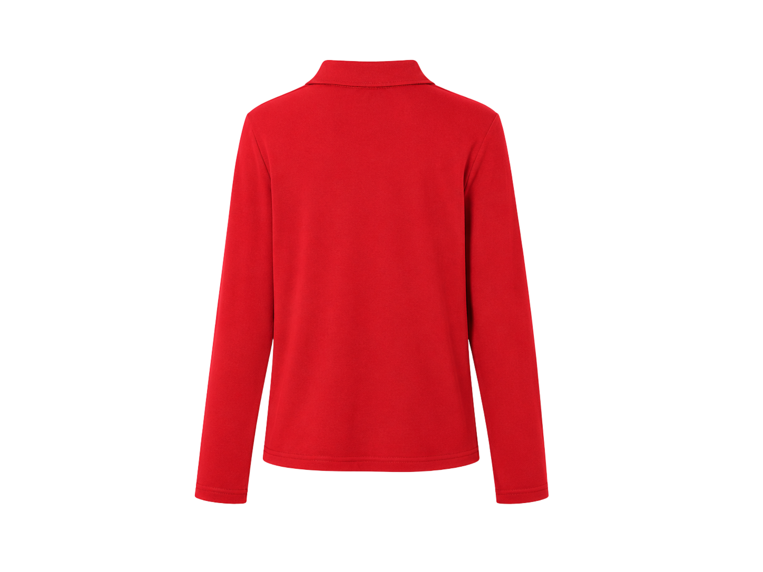 School Long Sleeve Fitted Picot Collar Polo Red | B2B Low MOQ Wholesale