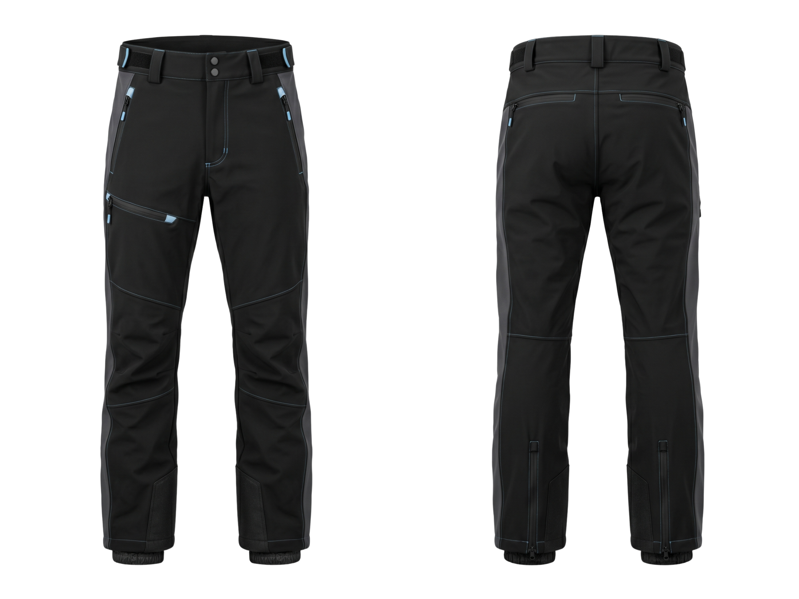 B2B Technical Ski Wear Winter Pants Black Custom Winter Manufacturer