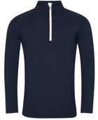 Contrast-Zip Training Sweat Top Navy and White | B2B Low MOQ Personal Trainer Workwear Manufacturer