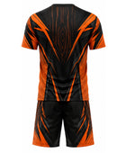 Black & Orange Axe Throwing Uniform – Bulk Team Jersey & Shorts, Low MOQ, Wholesale Performance Set