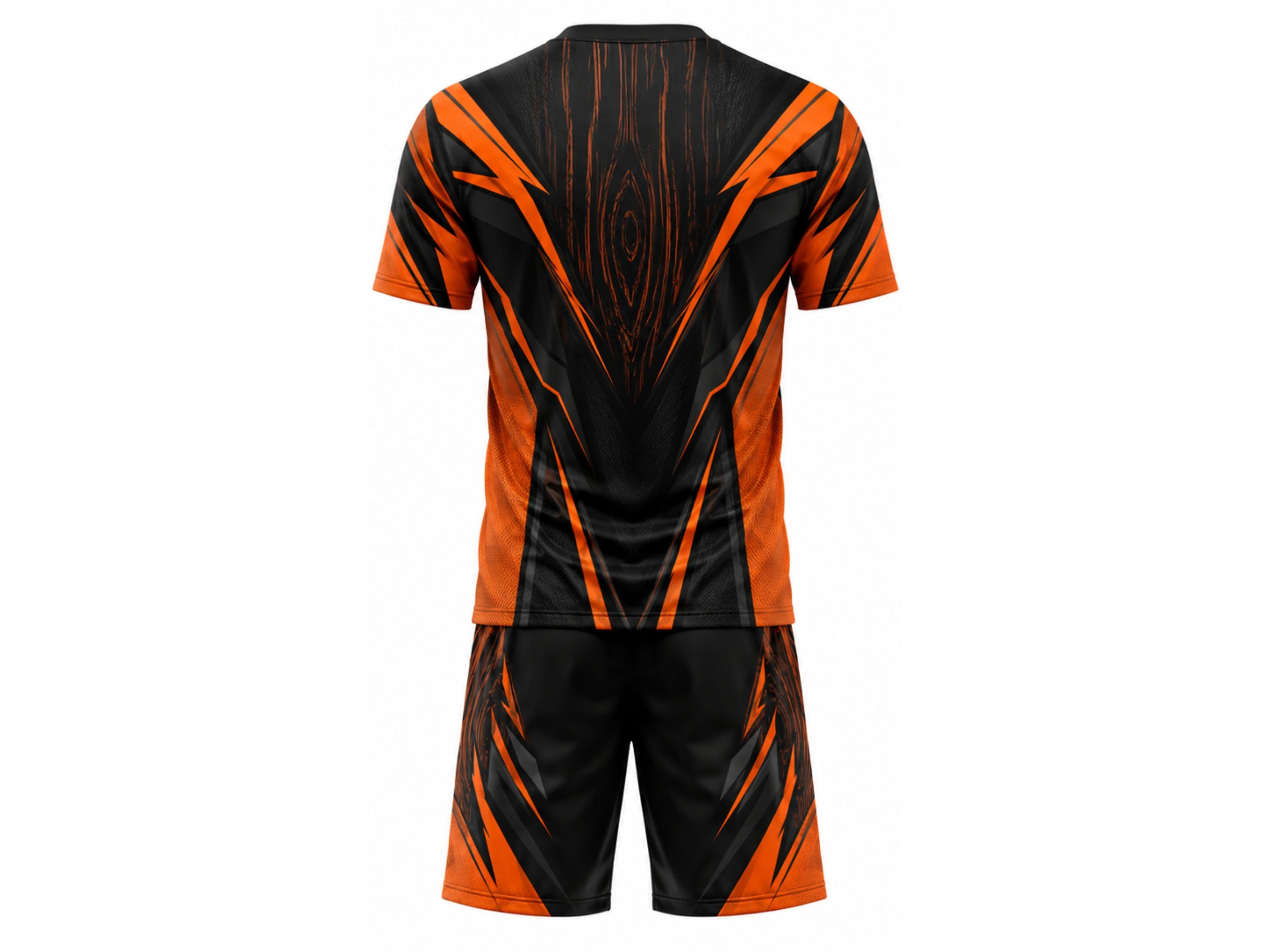 Black & Orange Axe Throwing Uniform – Bulk Team Jersey & Shorts, Low MOQ, Wholesale Performance Set