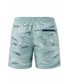Custom Fishing Shorts – Light Blue Fish-Print, Wholesale, Low MOQ, Bulk Sportswear