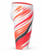 Custom Men’s Swim Jammer – White Orange Wholesale Swim Team Shorts