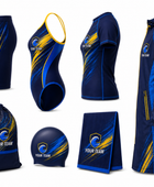 Custom Full Swim Team Package – Navy Yellow Wholesale Swim Kit