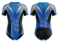 Custom Swim Team Suit – Blue Black Short Sleeve Wholesale Swimwear