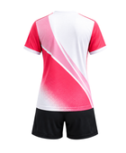 Custom White Pink Badminton Warm-Up Set – Polo Shirt and Shorts