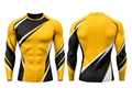 Custom Long-Sleeve Chase Tag Compression Top – Yellow Sublimated Gym Training Wear
