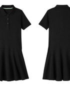 School Adaptive Short Sleeve Polo Dress Black | B2B Low MOQ Wholesale