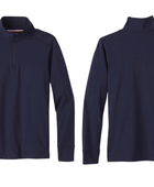 Custom School Uniform Quarter-Zip Pullover Navy B2B School Uniform Manufacturer