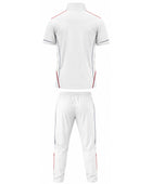 Custom Cricket White Uniform Set – Sublimated Shirt & Trouser with Red Accents