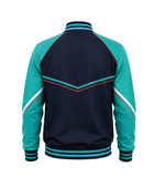 Custom Navy Teal Football Varsity Jacket – Wholesale Team Jacket for Clubs