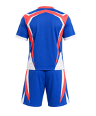 Wholesale Lacrosse Uniform Set – Blue & Red Performance Jersey & Shorts – Bulk Order, Low MOQ Team Sportswear